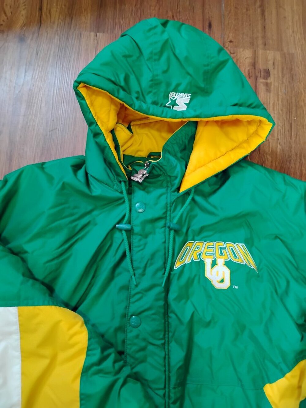 Vintage STARTER Oregon Ducks Hooded Puffer Jacket Coat